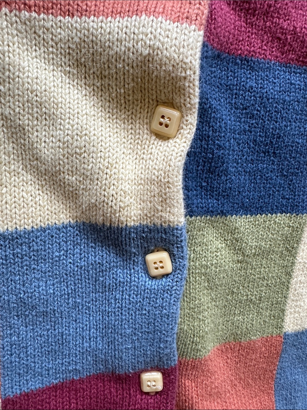 Vtg Christopher & Banks checkerboard cardigan sweater. Sz large - Picture 3 of 4